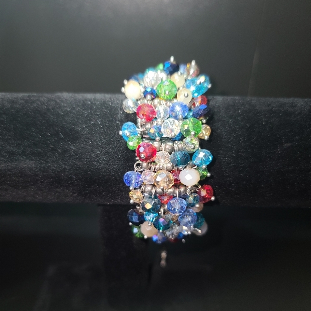 Rainbow Statement Beaded Bracelet - image 2